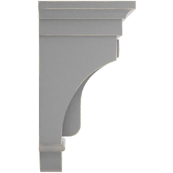 Ekena Millwork 6 1/2"W x 6 1/2"D x 12"H Raised Fluting Wood Vintage Decor Corbel, Pebble Grey - CORWD06X06X12RAPG