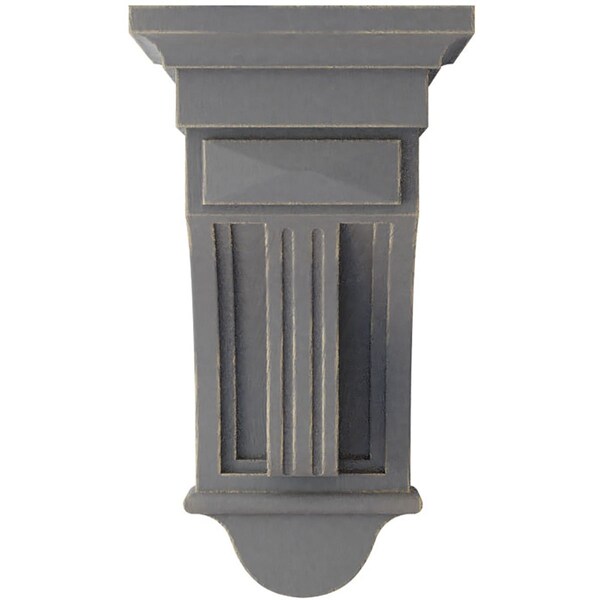 Ekena Millwork 6 1/2"W x 6 1/2"D x 12"H Raised Fluting Wood Vintage Decor Corbel, Pebble Grey - CORWD06X06X12RAPG