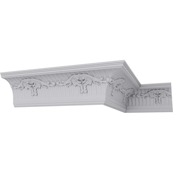 Ekena Millwork 6 3/4"H x 5 1/2"P x 8 5/8"F x 94 1/2"L, (10 5/8" Repeat), Nevio Crown Moulding - MLD06X05X08NE