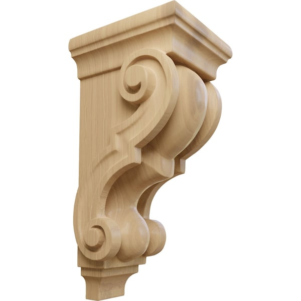 Ekena Millwork 4 1/2"W x 5"D x 10"H Medium Traditional Wood Corbel, Cherry - CORW05X05X10TRCH