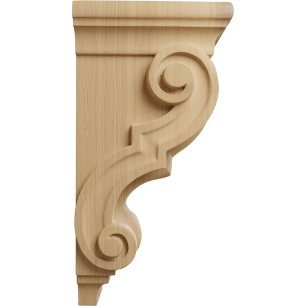Ekena Millwork 4 1/2"W x 5"D x 10"H Medium Traditional Wood Corbel, Cherry - CORW05X05X10TRCH