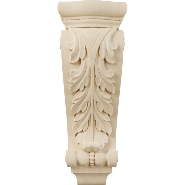 Ekena Millwork 7"W x 4"D x 20"H Large Farmingdale Acanthus Pilaster Corbel, Rubberwood - COR07X03X20FRRW