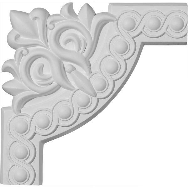 Ekena Millwork 10 1/4"W x 10 1/4"H Foster Running Coin Panel Moulding Corner (matches moulding PML02X00FO) - PML10X10FO