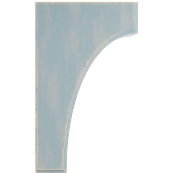 Ekena Millwork 3 1/2"W x 6"D x 10"H Clarksville Wood Vintage Decor Bracket, Driftwood Blue - BKTWD04X06X10CVBU