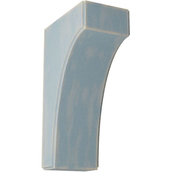 Ekena Millwork 3 1/2"W x 6"D x 10"H Clarksville Wood Vintage Decor Bracket, Driftwood Blue - BKTWD04X06X10CVBU