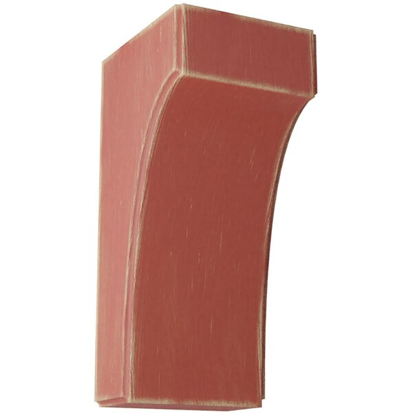 Ekena Millwork 3 1/2"W x 4"D x 8"H Clarksville Wood Vintage Decor Bracket, Salvage Red - BKTWD04X04X08CVRD
