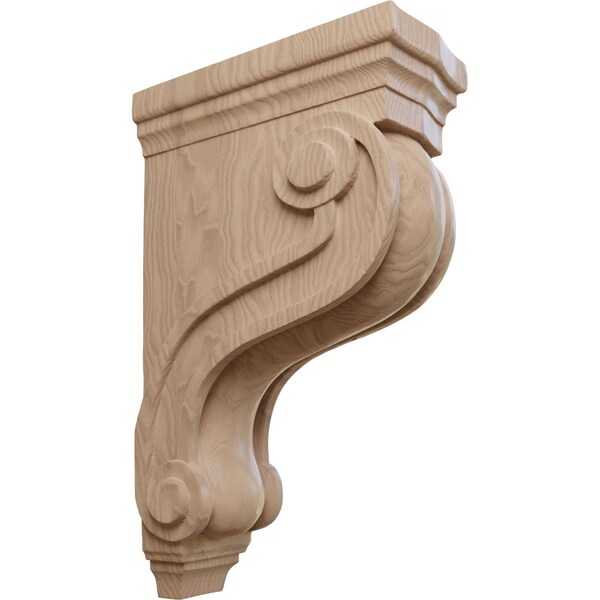 Ekena Millwork 3 7/8"W x 8"D x 13"H Boston Traditional Scroll Corbel, Mahogany - COR03X08X13TSGM