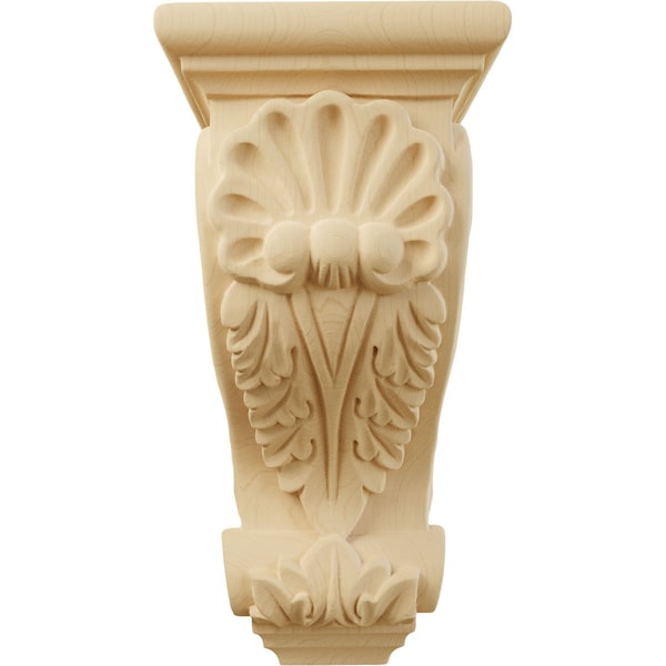 Ekena Millwork 4 1/2"W x 5"D x 10"H Medium Shell Corbel, Alder - CORW04X05X10SHAL