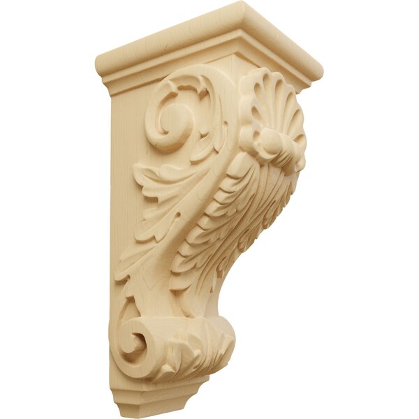 Ekena Millwork 4 1/2"W x 5"D x 10"H Medium Shell Corbel, Alder - CORW04X05X10SHAL