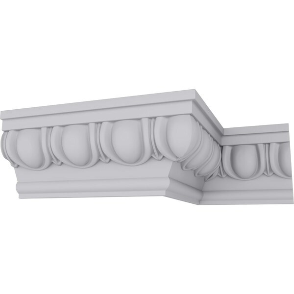 Ekena Millwork 4 3/4"H x 2 3/8"P x 5 1/4"F x 94 1/2"L Egg & Dart Crown Moulding - MLD04X02X05EG
