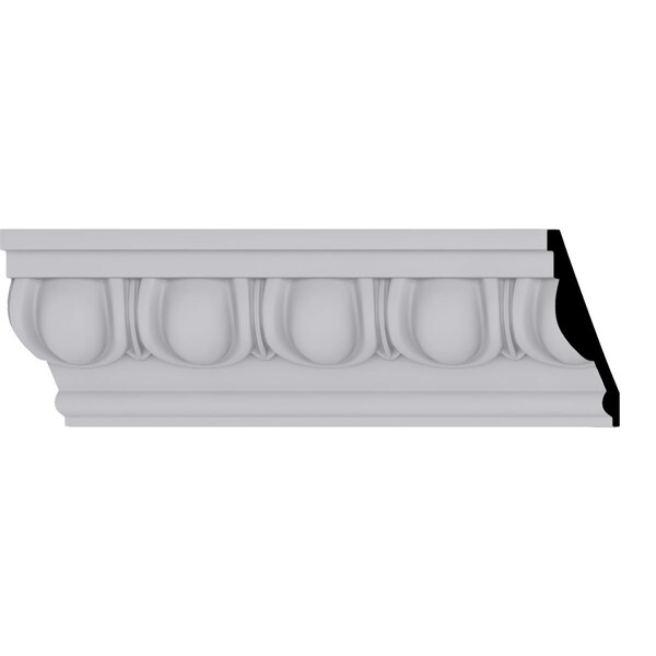 Ekena Millwork 4 3/4"H x 2 3/8"P x 5 1/4"F x 94 1/2"L Egg & Dart Crown Moulding - MLD04X02X05EG