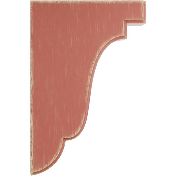 Ekena Millwork 1 3/4"W x 5"D x 7 1/2"H Bedford Wood Vintage Decor Bracket, Salvage Red - BKTWD02X05X08BERD