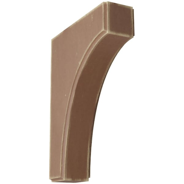 Ekena Millwork 1 3/4"W x 6"D x 8"H Clarksville Wood Vintage Decor Bracket, Weathered Brown - BKTWD02X06X08CVBR