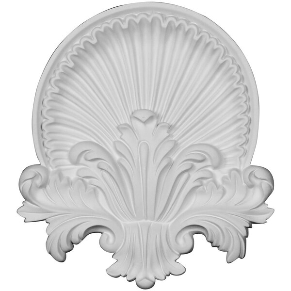 Ekena Millwork 10 5/8"W x 11 3/4"H x 1 1/8"P Shell Center Onlay - ONL10X11X01SH