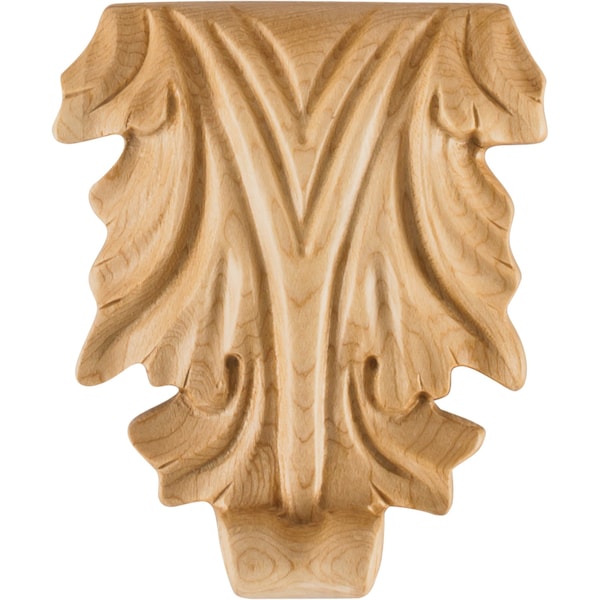 Hardware Resources 3-5/8 Wx3/4Dx4-1/4H Maple Acanthus Applique - APL-13-MP