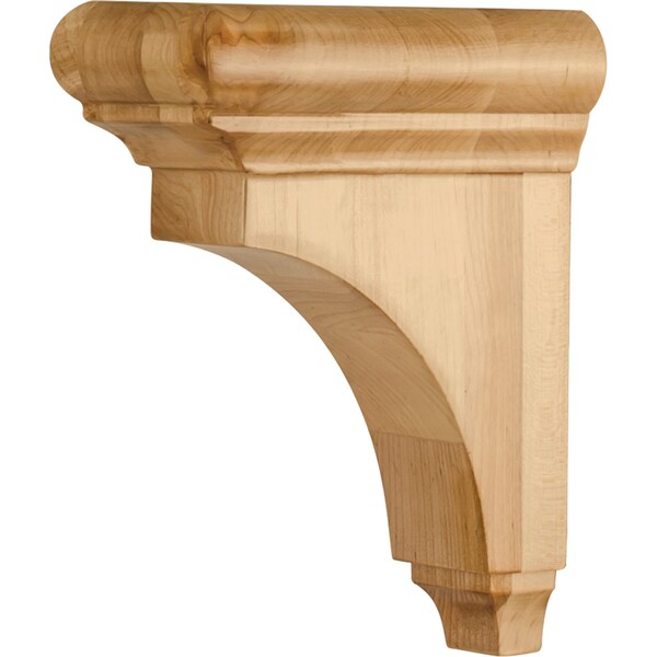 Hardware Resources 3" Wx6-1/2"Dx8"H Hard Maple Bullnose Cap Corbel - COR38-1-HMP