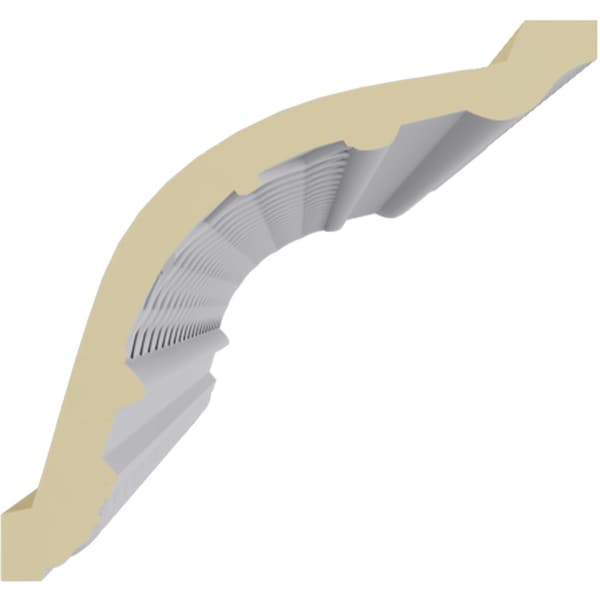 Ekena Millwork 6"H x 6 3/8"P x 8 7/8"F x 94 1/2"L, (1 3/8" Repeat), Brightton Crown Moulding - MLD06X06X09BR