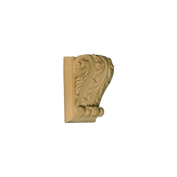 Osborne Wood Products 9 x 5 x 6 1/2 Acanthus Leaf Bracket in Rubberwood - 891947RW