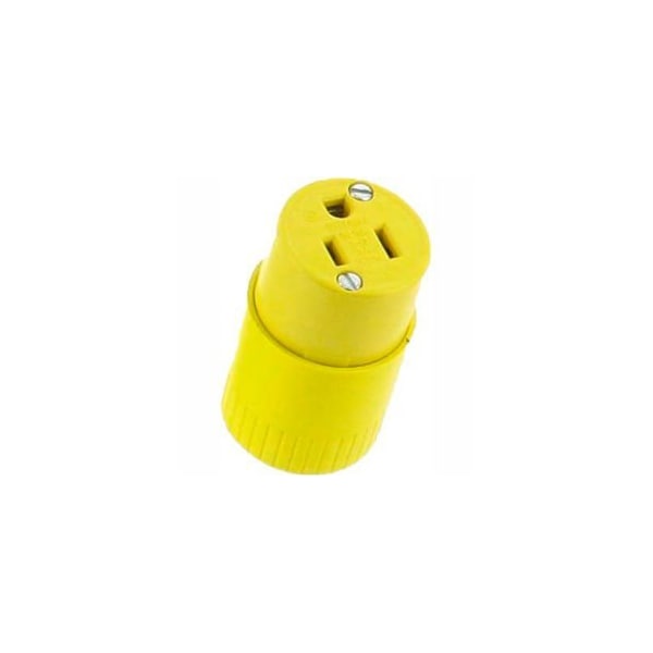 Bryant 5969BY TECHSPEC® Conector de hoja recta, 15A, 125V, Amarillo, 2 polos, 3 hilos - 5969BY