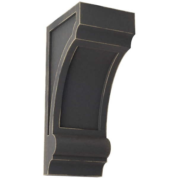 Ekena Millwork 4 3/4"W x 6"D x 12"H Diane Recessed Wood Vintage Decor Corbel, Black - CORWD05X06X12DIBL