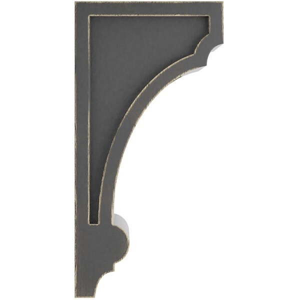 Ekena Millwork 4 3/4"W x 6"D x 12"H Diane Recessed Wood Vintage Decor Corbel, Black - CORWD05X06X12DIBL