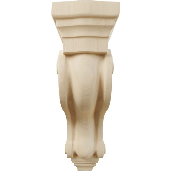 Ekena Millwork 3 3/8"W x 6 1/2"D x 10 1/2"H Los Angeles Hollow Back Corbel, Rubberwood - COR03X06X10HARW