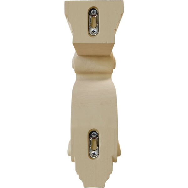 Ekena Millwork 3 3/8"W x 6 1/2"D x 10 1/2"H Los Angeles Hollow Back Corbel, Rubberwood - COR03X06X10HARW