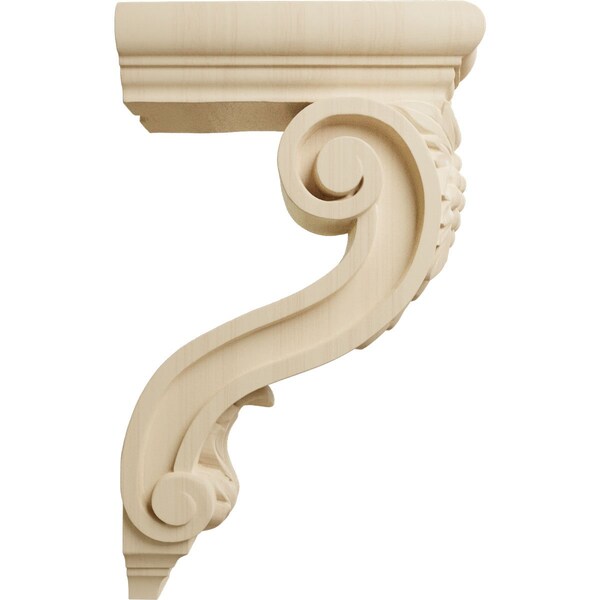Ekena Millwork 4 1/4"W x 8"D x 13 1/4"H Holmdel Grapes & Vines Corbel, Rubberwood - COR04X08X13HORW