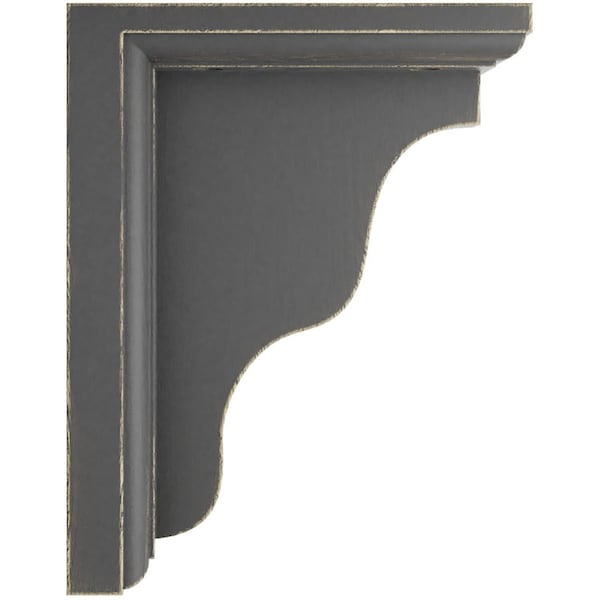 Ekena Millwork 3"W x 5"D x 7"H Hamilton Traditional Wood Vintage Decor Bracket, Black - BKTWD03X05X07HABL