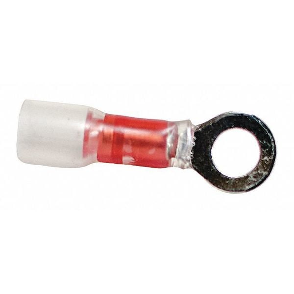 Terminal de anillo termocontraíble para cable de 22-18 AWG, con perno de 1/4", paquete de 10 - 30115