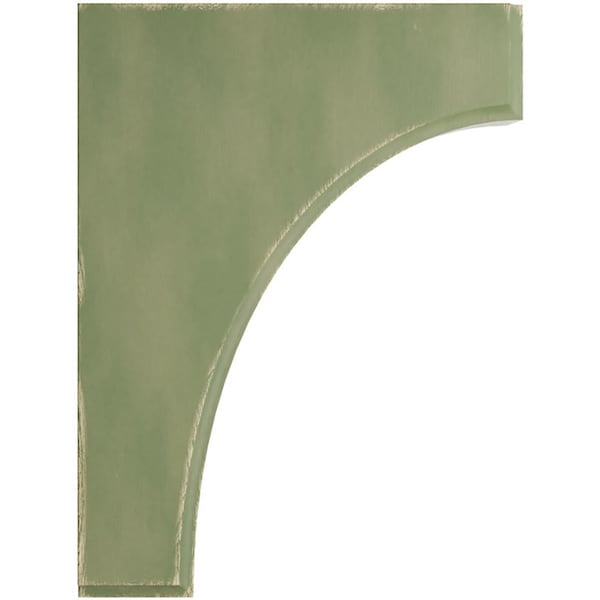 Ekena Millwork 1 3/4"W x 6"D x 8"H Clarksville Wood Vintage Decor Bracket, Restoration Green - BKTWD02X06X08CVGR