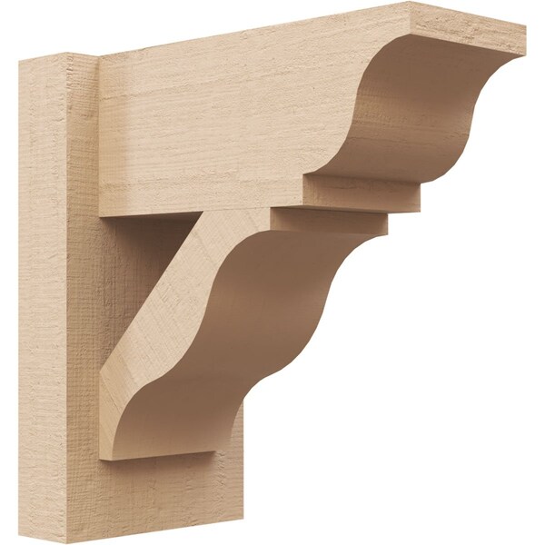 Ekena Millwork 6-in W x 12-in D x 12-in H Funston Trad Rough Cedar Woodgrain TimberThane Outlooker, Primed Tan - OUTUR060X12X12FST04RCPR