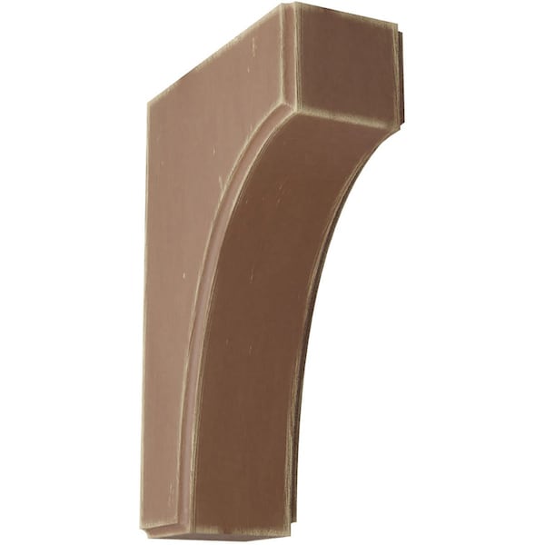 Ekena Millwork 1 3/4"W x 4"D x 6"H Clarksville Wood Vintage Decor Bracket, Weathered Brown - BKTWD02X04X06CVBR
