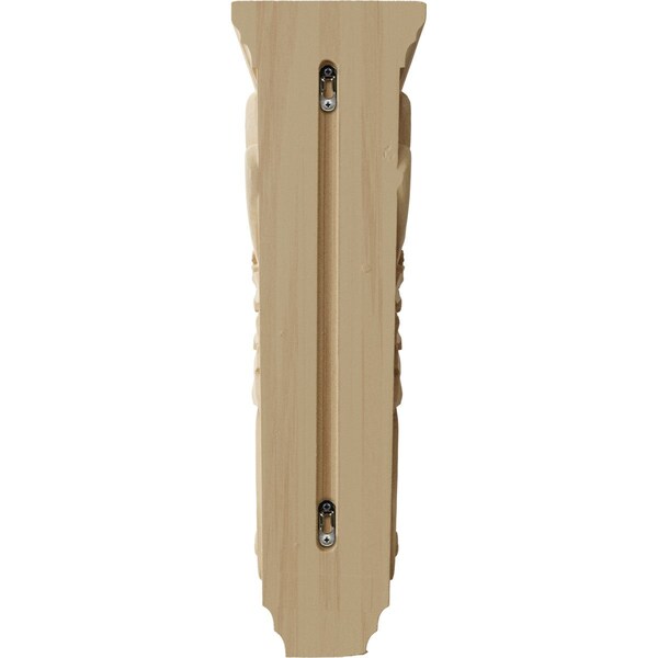 Ekena Millwork 6 1/2"W x 8"D x 22"H Small Jumbo Acanthus Wood Corbel, Rubberwood - CORW07X08X22ACRW