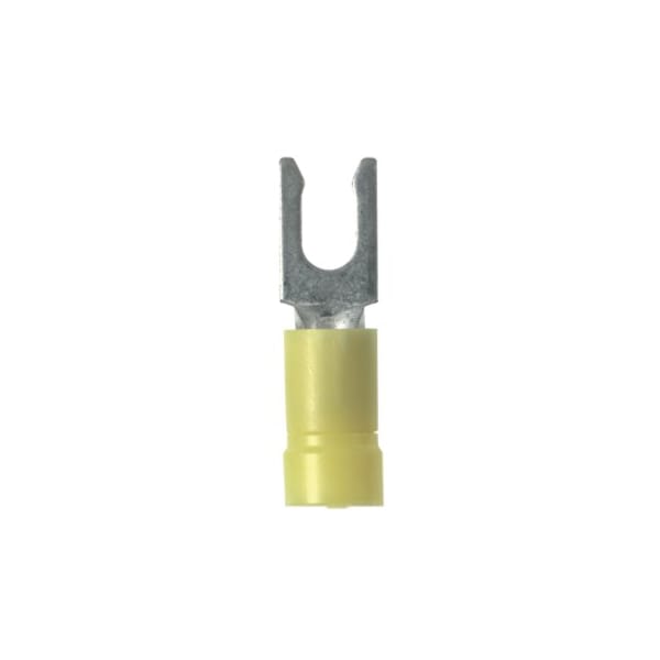 Terminal de horquilla con bloqueo de vinilo Panduit 12-10 AWG 1/4" perno PK50, Voltaje máximo: 600V - PV10-14LF-L