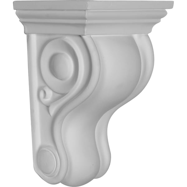 Ekena Millwork 4 3/4"W x 3 1/2"D x 6 3/4"H Traditional Curved Corbel - COR04X06X03TR