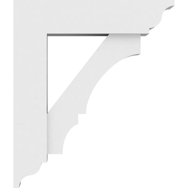 Ekena Millwork Standard Balboa Architectural Grade PVC Bracket With Traditional Ends, 3"W x 12"D x 14"H - BKTP03X12X14BOA01