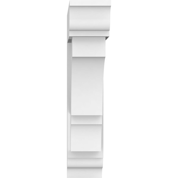 Ekena Millwork Standard Balboa Architectural Grade PVC Bracket With Traditional Ends, 3"W x 12"D x 14"H - BKTP03X12X14BOA01