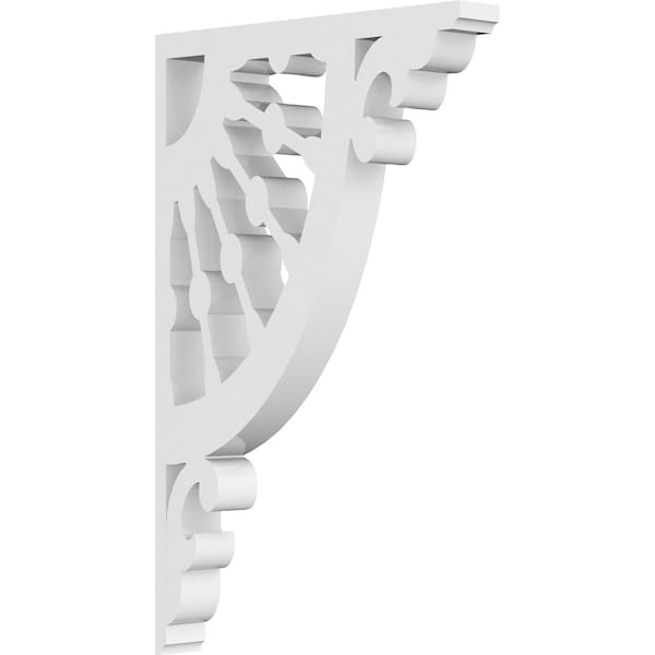 Ekena Millwork Wagon Wheel Architectural Grade PVC Bracket, 5/8"W X 4 1/2"D X 7"H - BKTP01X04X07WW