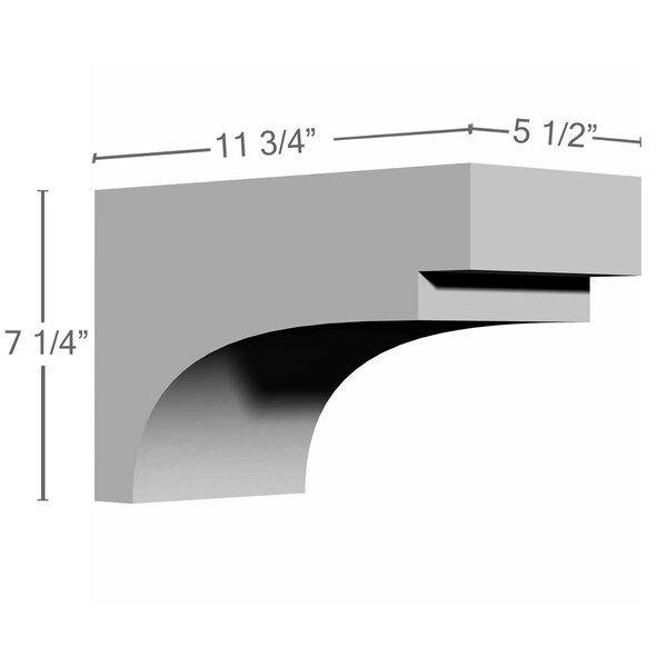 Ekena Millwork 5 1/2"W x 11 3/4"D x 7 1/4"H Dover Bracket - BKT07X11X05DR