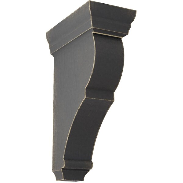 Ekena Millwork 2"W x 4 1/2"D x 8"H Small Rojas Wood Vintage Decor Corbel, Black - CORWD02X04X08RJBL