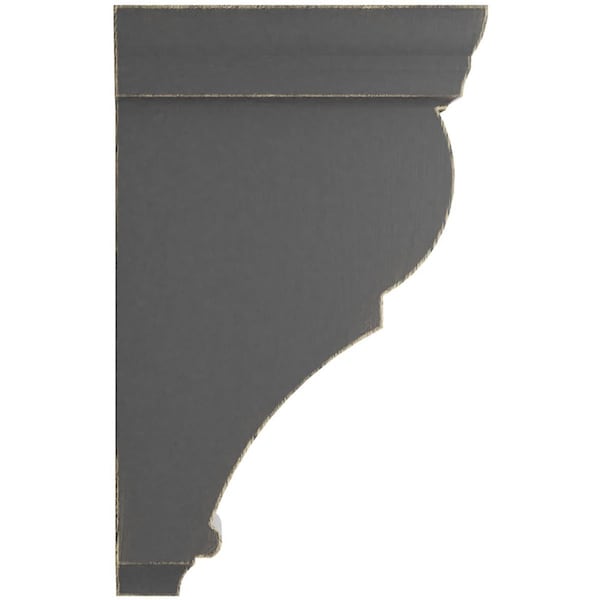 Ekena Millwork 2"W x 4 1/2"D x 8"H Small Rojas Wood Vintage Decor Corbel, Black - CORWD02X04X08RJBL