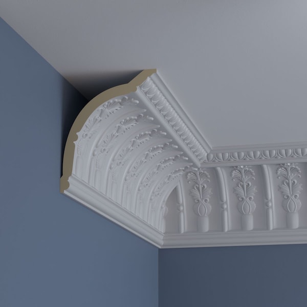Ekena Millwork 9 1/4"H x 7 1/2"P x 11 7/8"F x 94 1/2"L, (4 7/8" Repeat), Titus Crown Moulding - MLD09X07X11TT