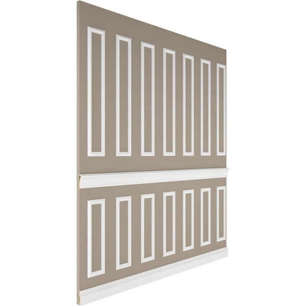Ekena Millwork 94 1/2"L (Adjustable 108"H to 132"H) Ashford Square Panel Stacked Wall Wainscot Paneling Kit - WPKUST022P108