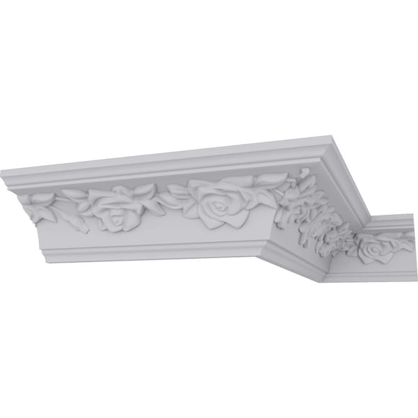 Ekena Millwork 1 7/8"H x 2"P x 2 7/8"F x 94 1/2"L Running Rose Crown Moulding - MLD01X02X02RO