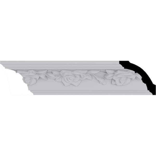 Ekena Millwork 1 7/8"H x 2"P x 2 7/8"F x 94 1/2"L Running Rose Crown Moulding - MLD01X02X02RO