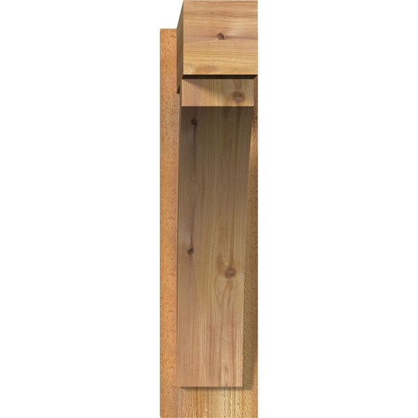 Ekena Millwork Thorton Block Rough Sawn Outlooker, Western Red Cedar, 6"W x 20"D x 24"H - OUT06X20X24THR05RWR