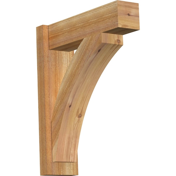 Ekena Millwork Thorton Block Rough Sawn Outlooker, Western Red Cedar, 6"W x 20"D x 24"H - OUT06X20X24THR05RWR