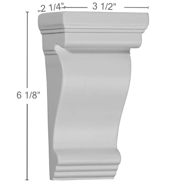 Ekena Millwork 3 1/2"W x 2 1/4"D x 6 1/8"H Norwich Pilaster Corbel - COR03X02X06NO