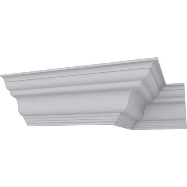 Ekena Millwork 3 7/8"H x 3 7/8"P x 5 1/2"F x 94 1/2"L Dublin Traditional Smooth Crown Moulding - MLD03X03X05DU